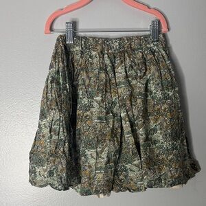 Bonpoint Green and Brown Patterned Skirt